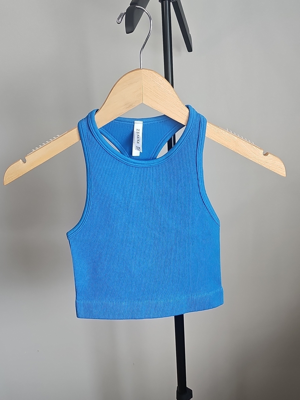 Zenana Outfitters Bright Blue Ribbed Racerback Tank